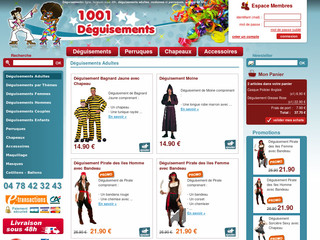 Aperçu visuel du site http://www.1001deguisement.fr
