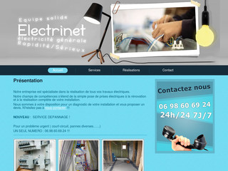 Aperçu visuel du site http://www.electrinet.fr/