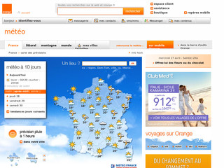 Aperçu visuel du site http://meteo.orange.fr
