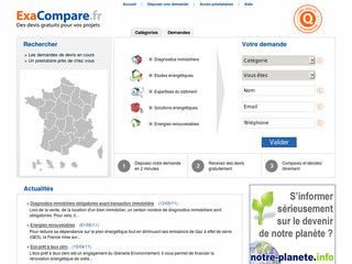 Aperçu visuel du site http://www.exacompare.fr