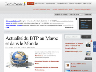 Aperçu visuel du site http://www.bati-maroc.ma