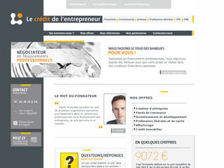 Aperçu visuel du site http://www.lecreditdelentrepreneur.com
