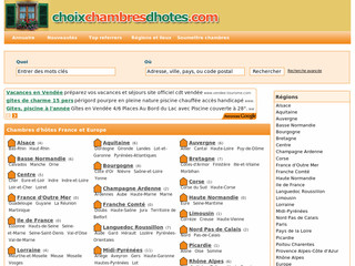 Choix de chambres d'hôtes en France et Europe avec Choixchambresdhotes.com
