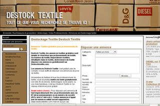 Aperçu visuel du site http://www.destocktextile.com