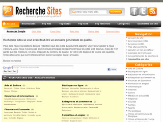 Recherche sites, annuaire généraliste - Recherche-sites.com