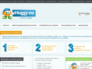 Aperçu visuel du site http://www.huggy.eu