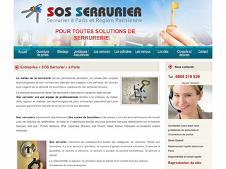 Aperçu visuel du site http://www.sos-serrurier-a-paris.fr/