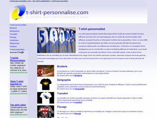 Aperçu visuel du site http://www.t-shirt-personnalise.com