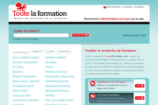 Aperçu visuel du site http://www.toutelaformation.com