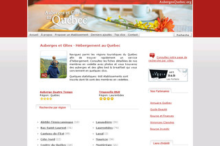 Aperçu visuel du site http://www.aubergesquebec.org