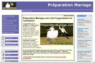 Aperçu visuel du site http://www.preparationmariage.com