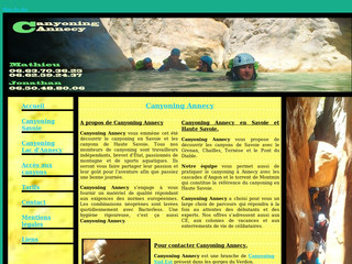 Aperçu visuel du site http://www.canyoningannecy.fr