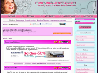 Site féminin - Bons de réductions Nanadunet.com