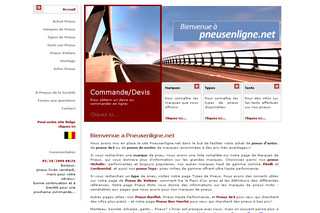 Aperçu visuel du site http://www.pneusenligne.net