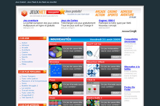 Aperçu visuel du site http://www.jeuxnet.com