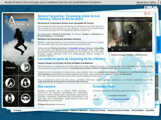 Aperçu visuel du site http://www.annecycanyoning.fr/