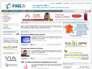 Aperçu visuel du site http://www.pme.fr