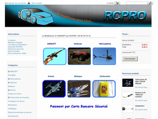 Aperçu visuel du site http://www.rcprostore.com