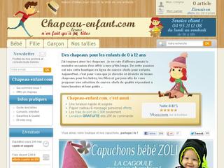 Aperçu visuel du site http://www.chapeau-enfant.com