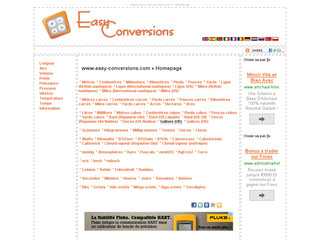 Aperçu visuel du site http://www.easy-conversions.com/francais/