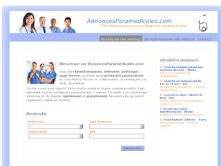 AnnoncesParamedicales.com - Site d'annonces pour professions paramédicales