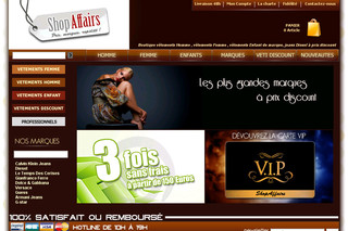 Aperçu visuel du site http://www.shopaffairs.com