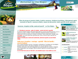 Closmalpre.com - Gites & chalets groupe et complexe sportif  Vosges