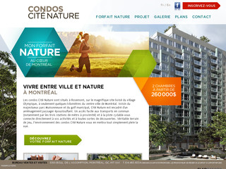 Aperçu visuel du site http://condoscitenature.ca/