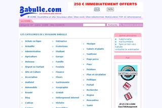 Aperçu visuel du site http://www.babulle.com
