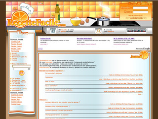 Aperçu visuel du site http://www.recettefacile.com