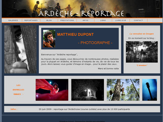 Aperçu visuel du site http://www.ardeche-reportage.fr/blog