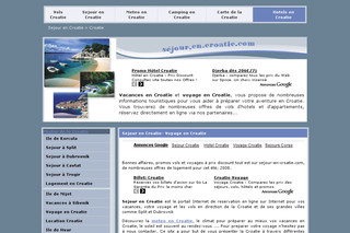 Aperçu visuel du site http://www.sejour-en-croatie.com