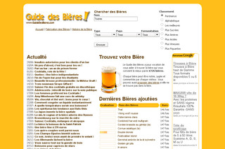 Aperçu visuel du site http://www.guidedesbieres.com