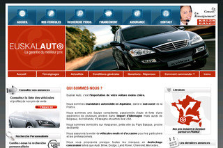 Aperçu visuel du site http://www.euskal-auto.com