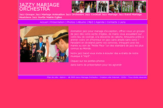 Aperçu visuel du site http://www.jazzy-mariage-orchestra.com
