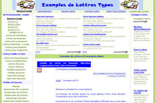 Aperçu visuel du site http://www.exemples-lettres-types.com