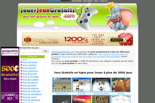Aperçu visuel du site http://www.jouerjeuxgratuits.com
