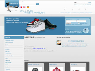Aperçu visuel du site http://www.europakicks.com