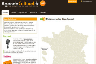 Aperçu visuel du site http://www.agendaculturel.fr