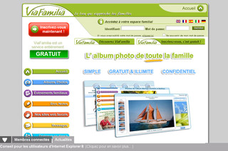 Aperçu visuel du site http://www.viafamilia.fr