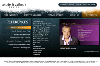 Anodeetcathode.net - Création de site Internet, Bordeaux , Paris, Site web Flash, 3D