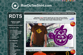 Aperçu visuel du site http://www.rueduteeshirt.com