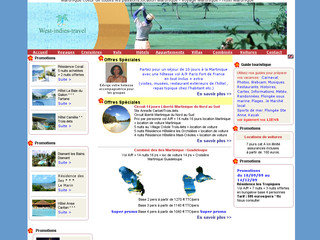 Aperçu visuel du site http://www.voyage-hotel-location-martinique.com