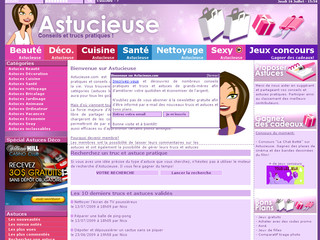 Aperçu visuel du site http://www.astucieuse.com