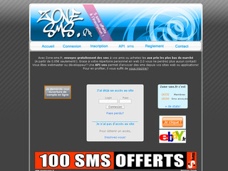 Aperçu visuel du site http://www.zone-sms.fr