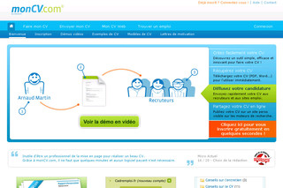 Aperçu visuel du site http://moncv.com