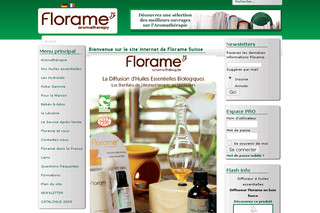 Aperçu visuel du site http://www.florame.ch
