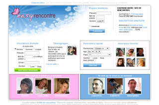 Aperçu visuel du site http://www.easyrencontre.com