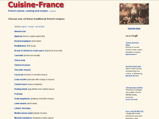 Aperçu visuel du site http://www.cuisine-france.com/recettes.htm