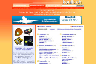 Aperçu visuel du site http://annonces.kouik.ch